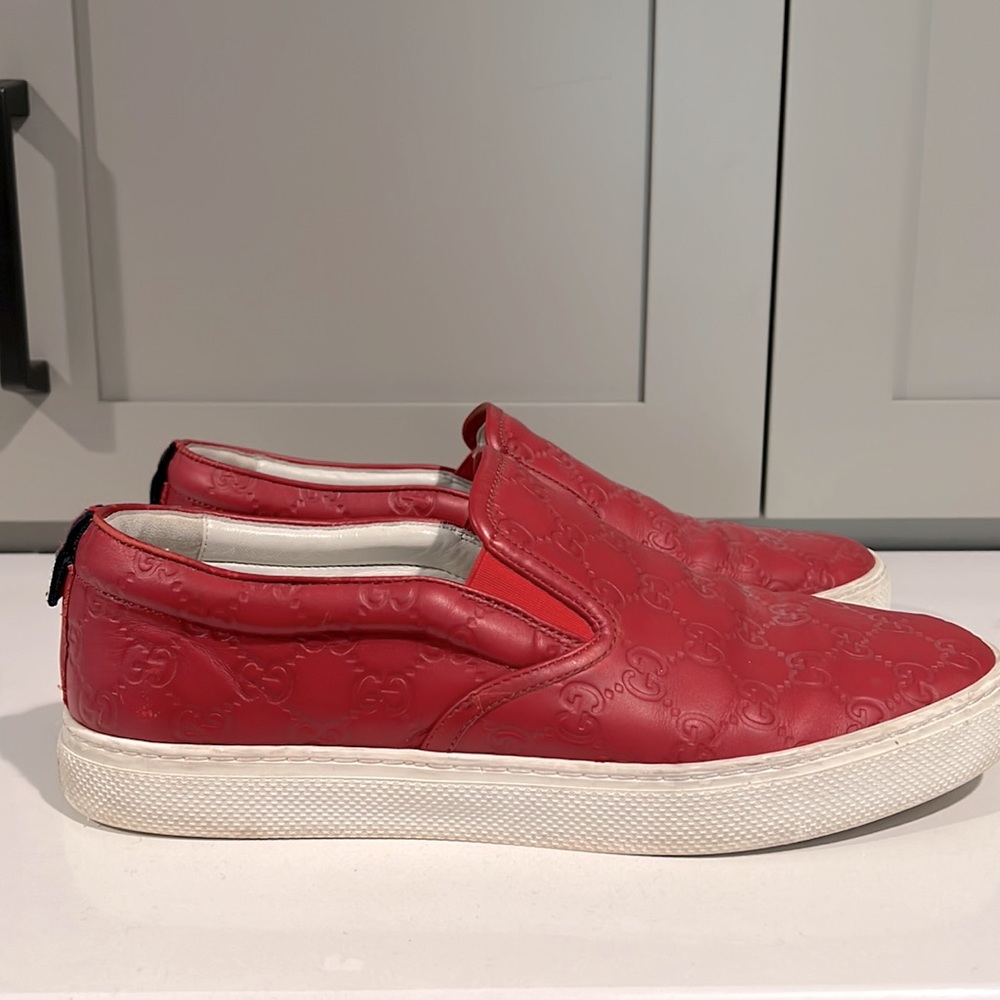 Authentic mens Gucci Dublin Gg Embossed Slip On Sneakers